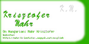 krisztofer mahr business card